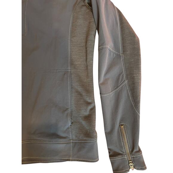 KUHL Navy Blue Gray Dfyance Performance Soft Shell Jacket Gorpcore Men's LARGE - Picture 8 of 9